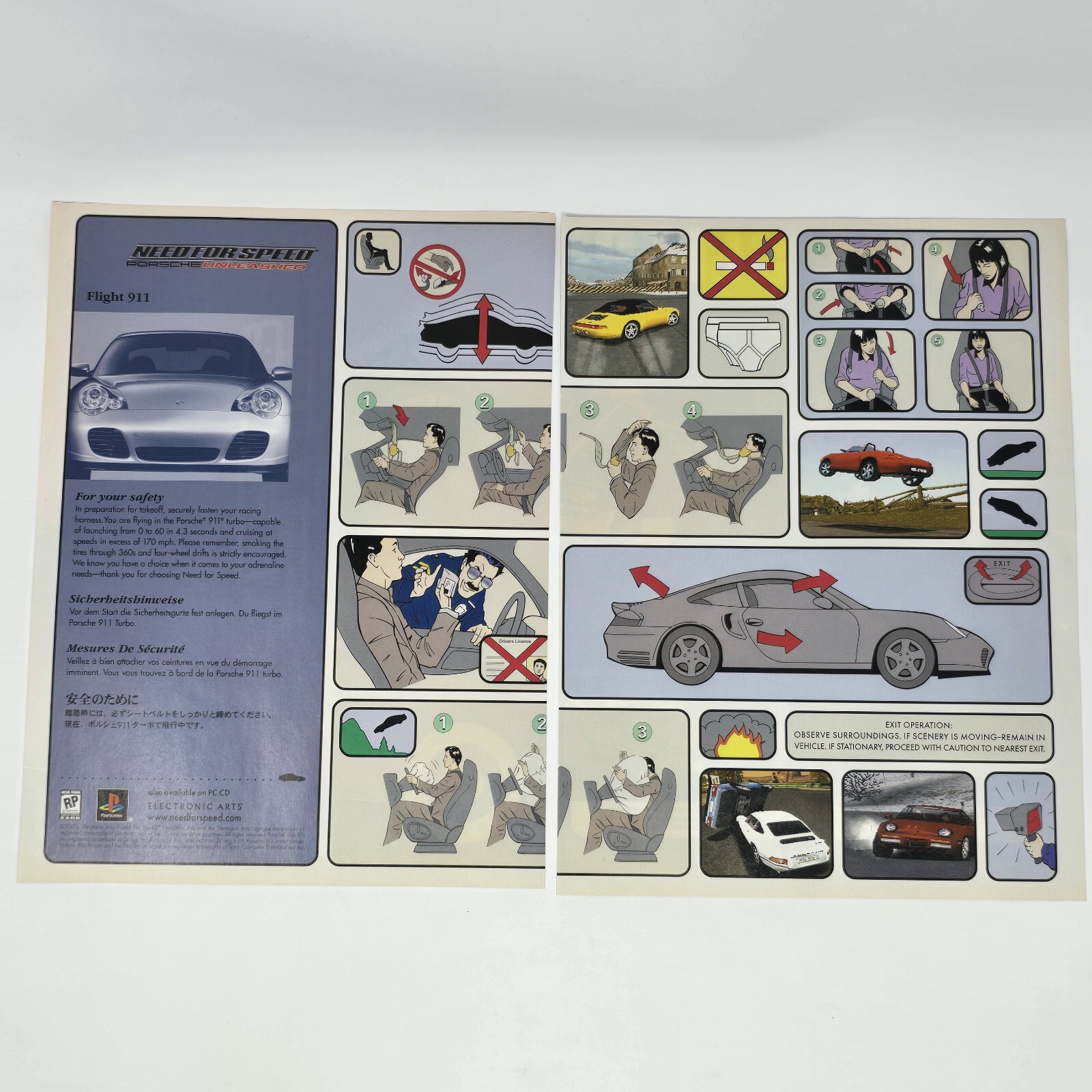 Need For Speed Porsche Unleashed PS1 Flight 911 Print Ad/Poster Official Promo