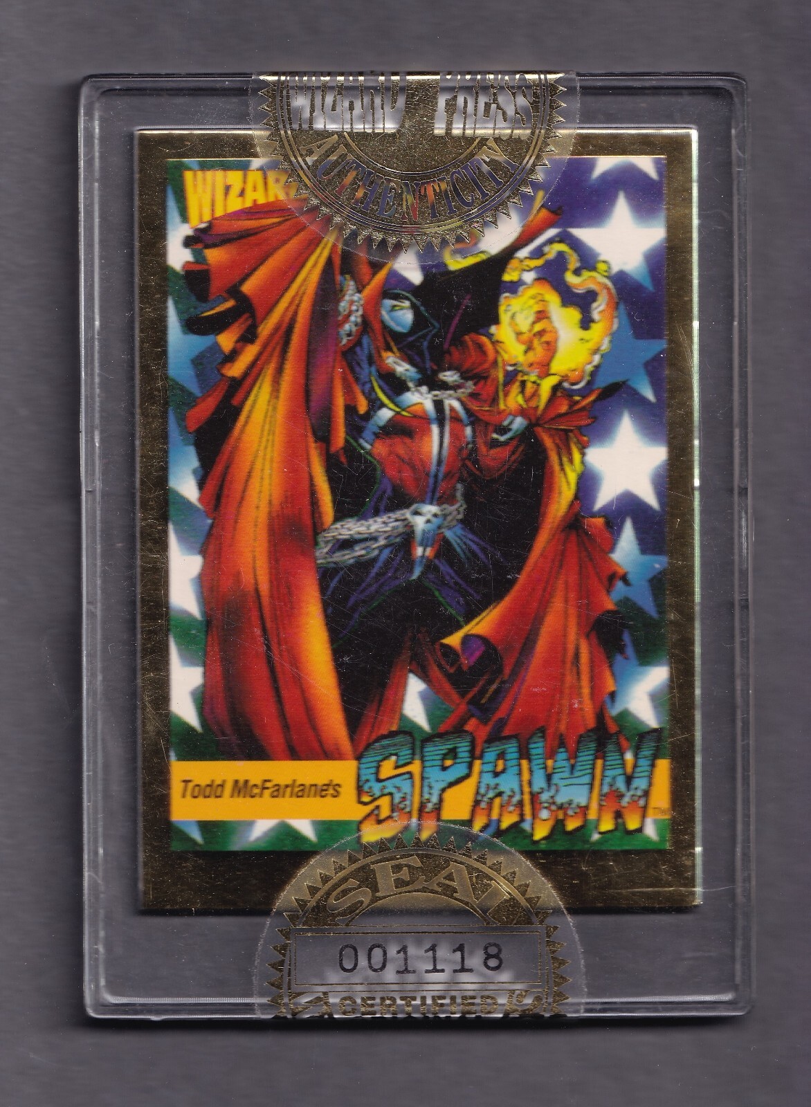 1992 Wizard Magazine Gold Edition #1 Todd MacFarland Spawn Sealed Serial #001118