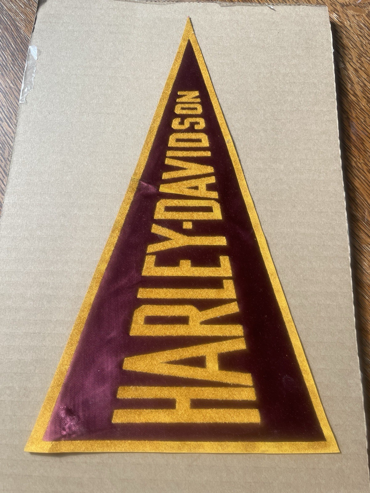 VINTAGE Harley DAVIDSON RACE PENNANT Knuckle Pan Flat Head AMA Indian