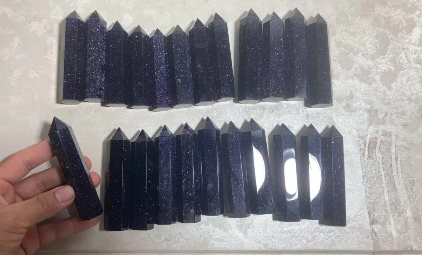 23pcs 1688g 85mm-98mm blue sand quartz tower healing