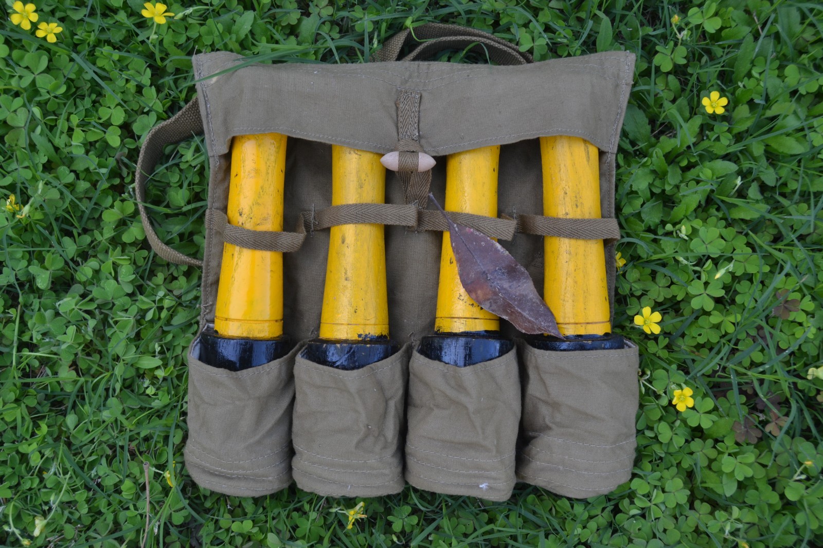 Viet Name Era Viet Cong Chinese ARMY stick grenade canvas pouch marked 1966