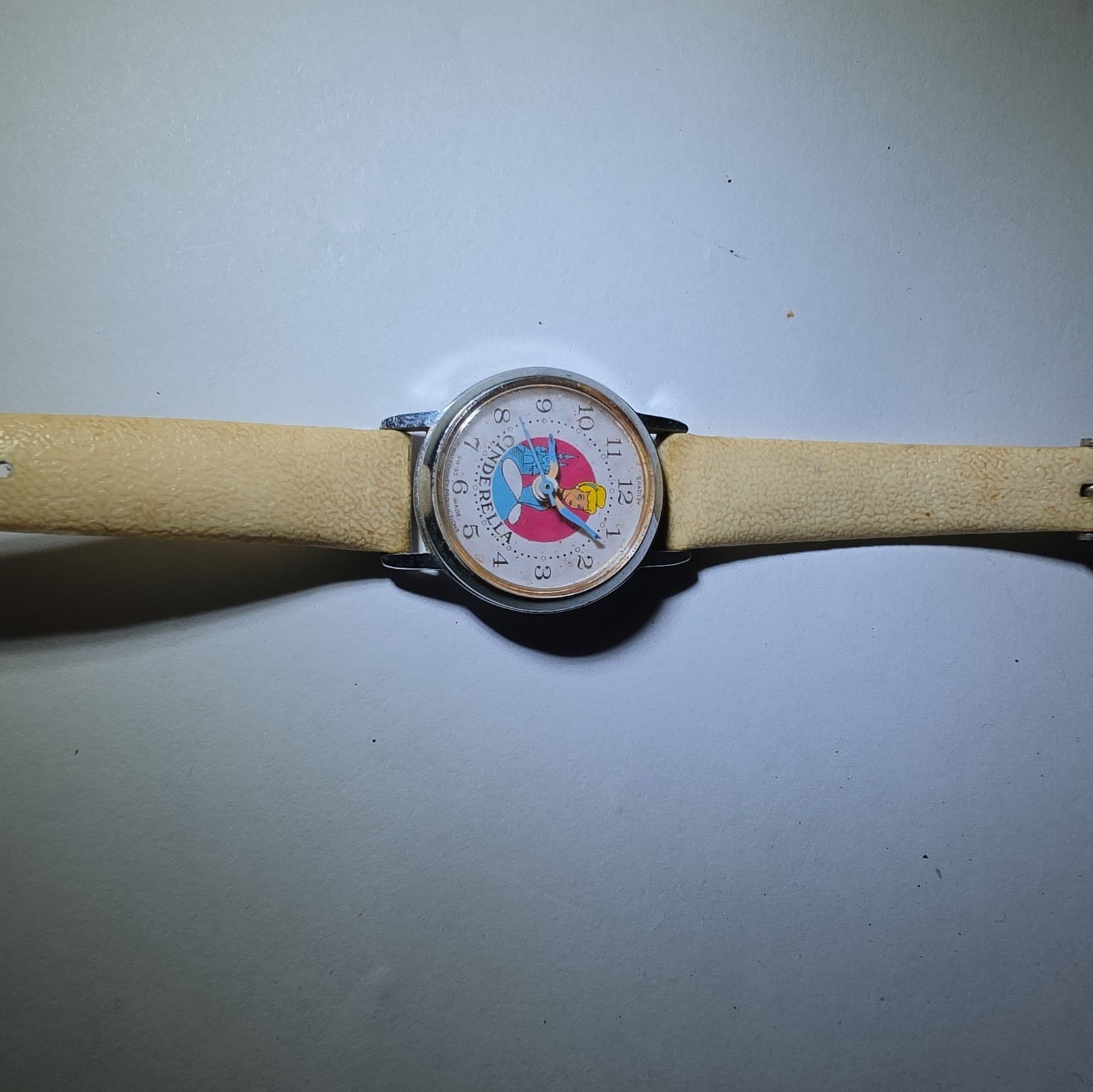 RARE WALT DISNEY PRODUCTIONS SWISS MADE, vintage CINDERELLA WATCH