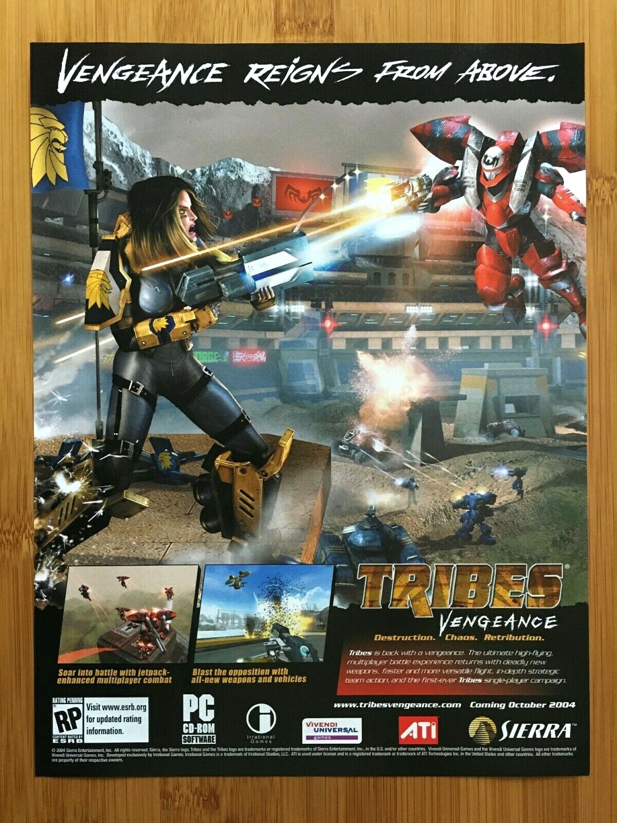 Tribes: Vengeance PC 2004 Video Game Print Ad/Poster Official Authentic FPS Art
