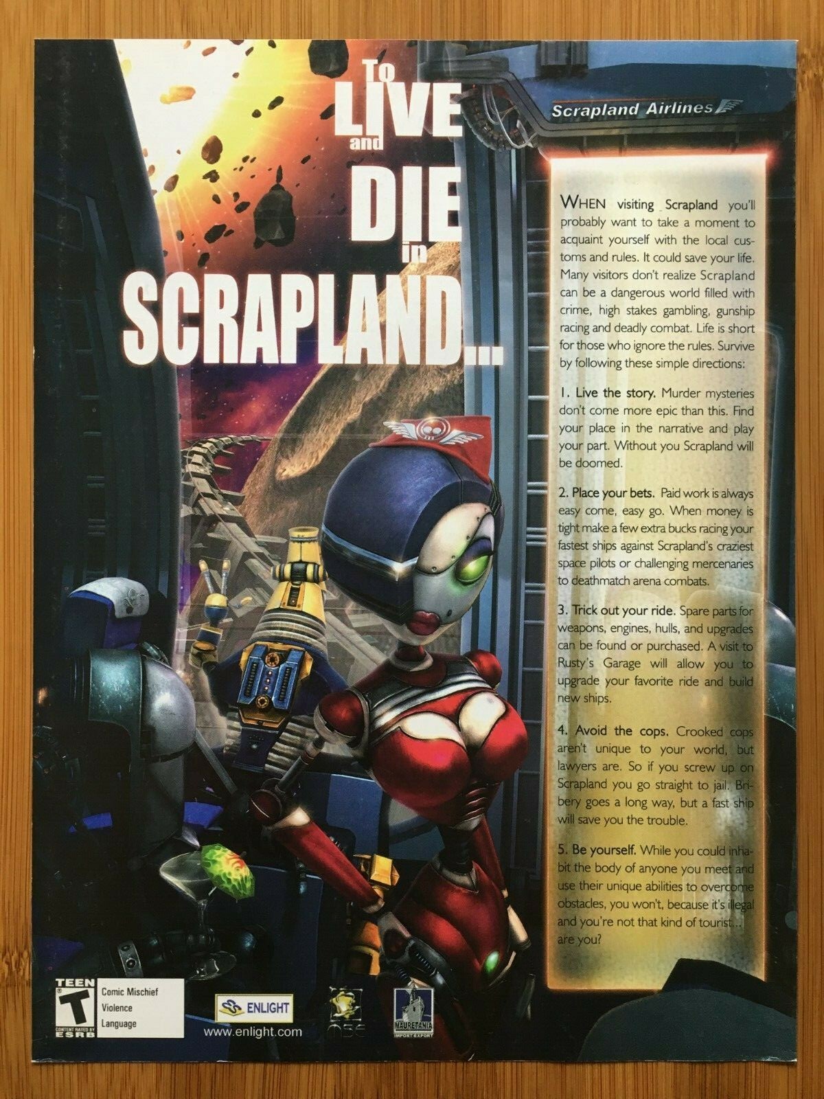American McGee Presents Scrapland PC 2004 Vintage Poster Ad Art Print Official