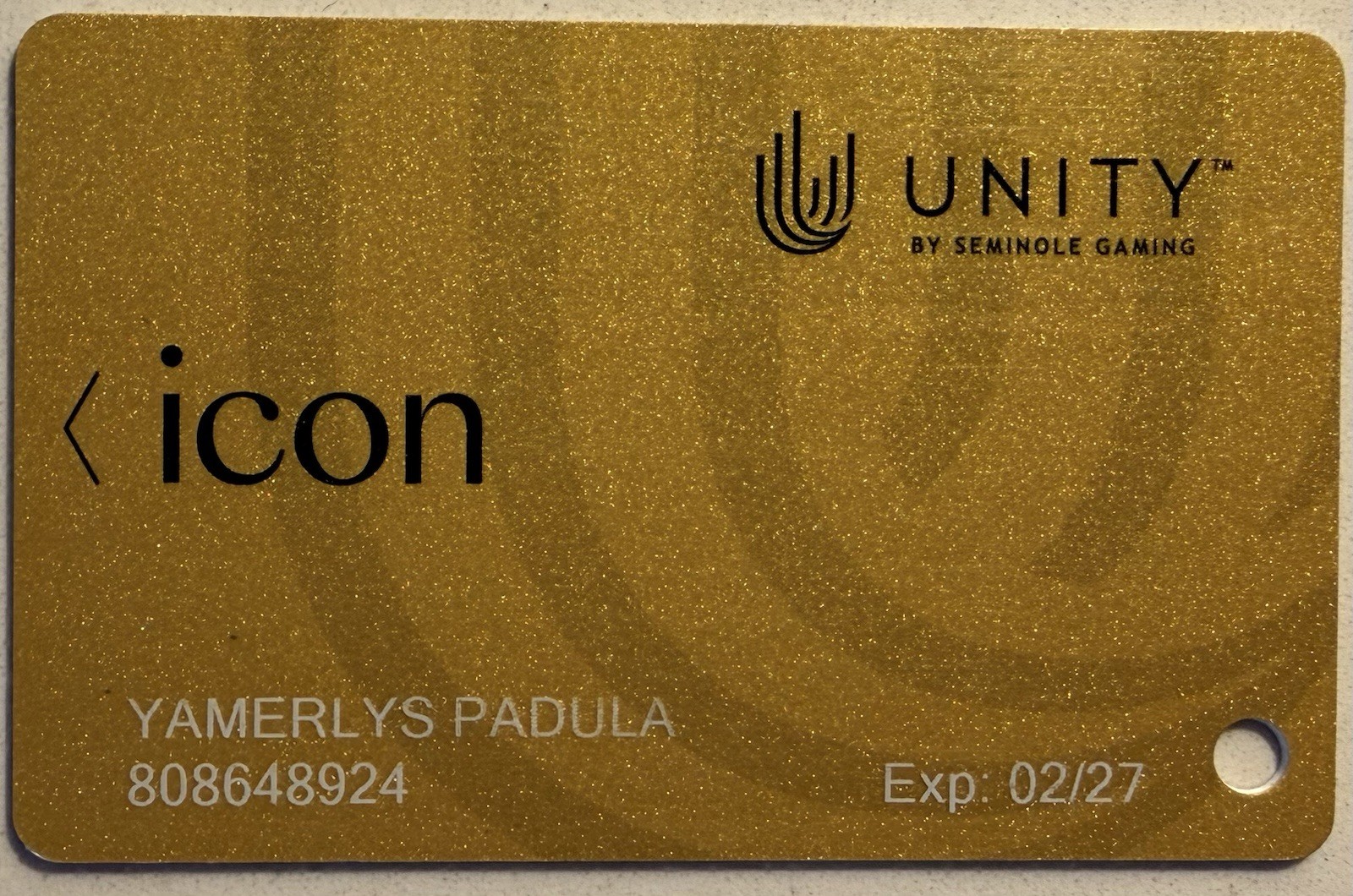 Player’s Icon Card from Hard Rock Casino Hollywood Florida Exp.02/27