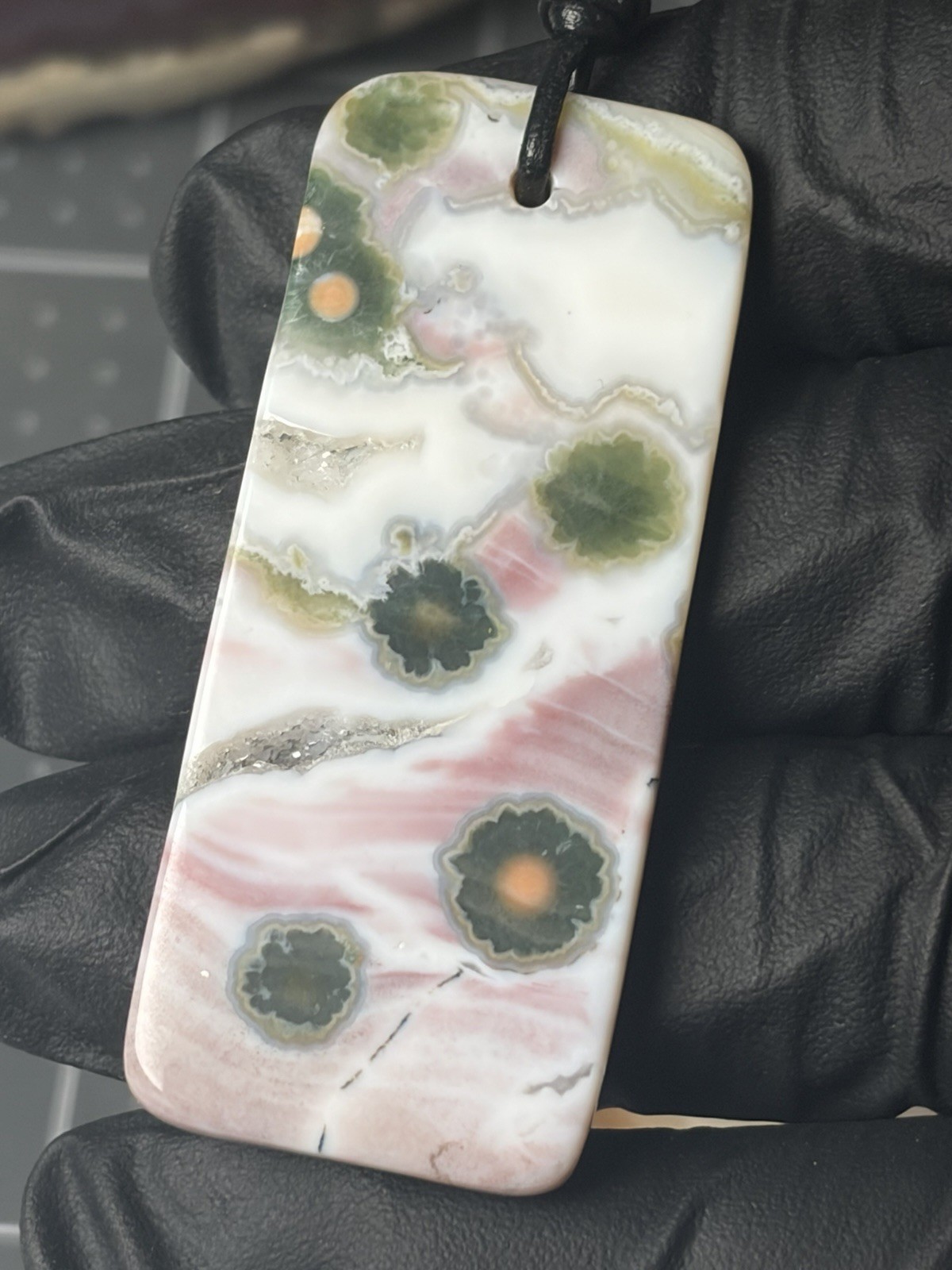 Handmade Ocean Jasper Old Stock Pendant First Vein 1 Orbs Marovato