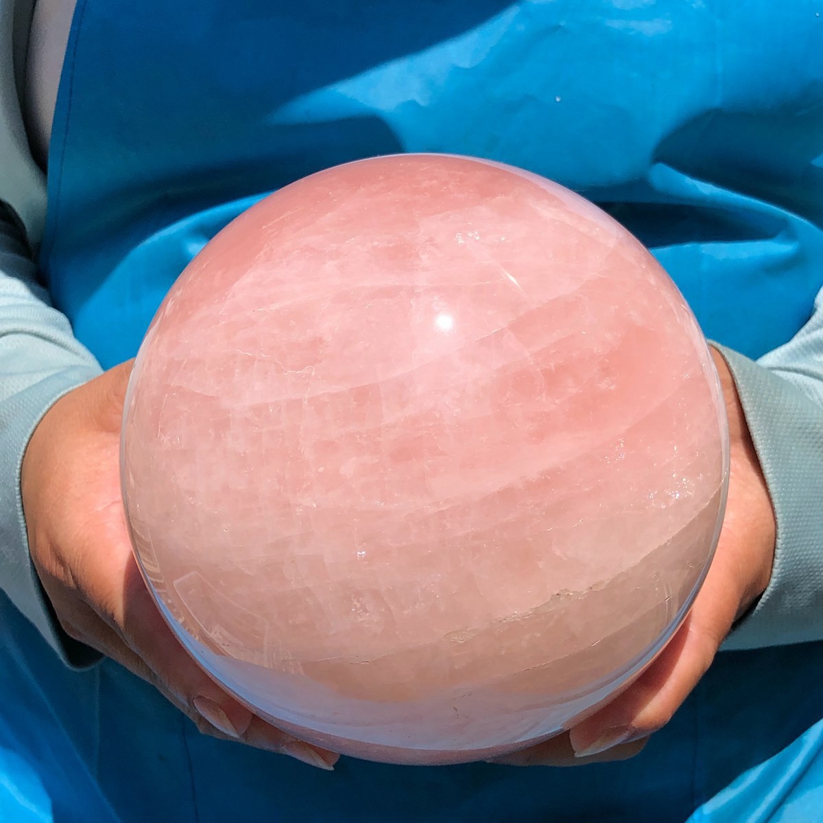 9.15LB Rare Natural Pink Crystal Ball Quartz Crystal Bll Reiki Healing 1131