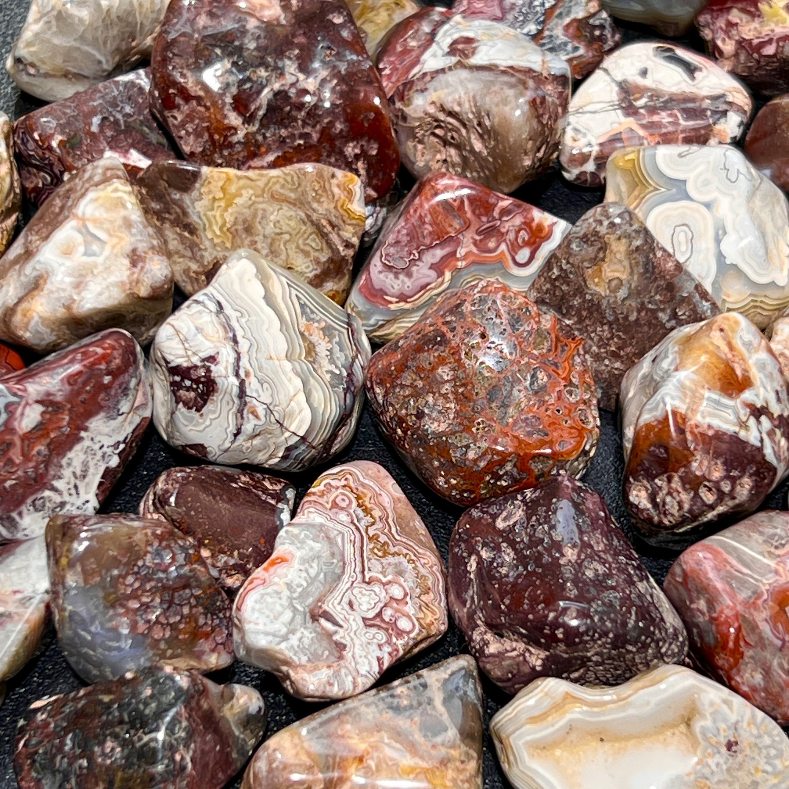 Crazy Lace Agate Tumbled (By The Piece Or Pound) Polished Gemstones Wholesale