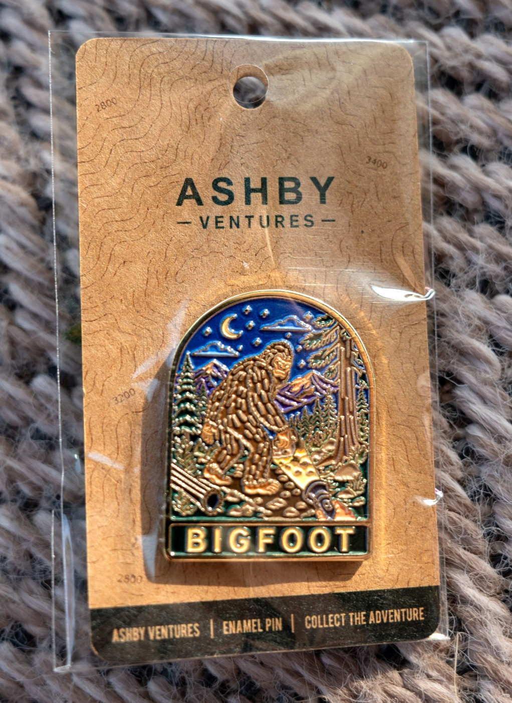 Bigfoot Enamel Pin - Sasquatch Cyptid Gift - Backpack Hiking Badge