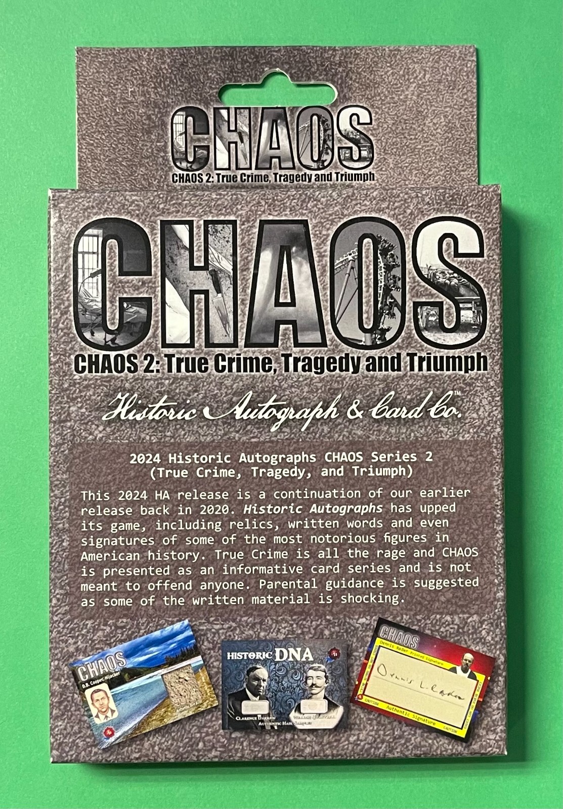 2024 HISTORIC AUTOGRAPHS CHAOS 2: TRUE CRIME, TRAGEDY, & TRIUMPH SEALED BOX