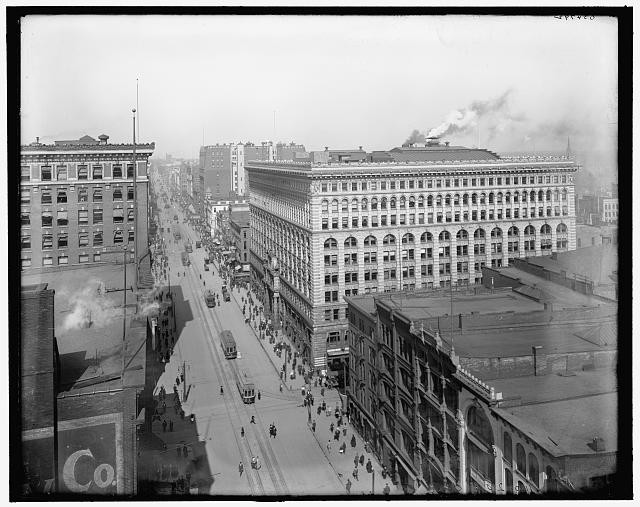 Photo:Buffalo NY Main Street Aerial View Downtown Street Scene c1890-1910