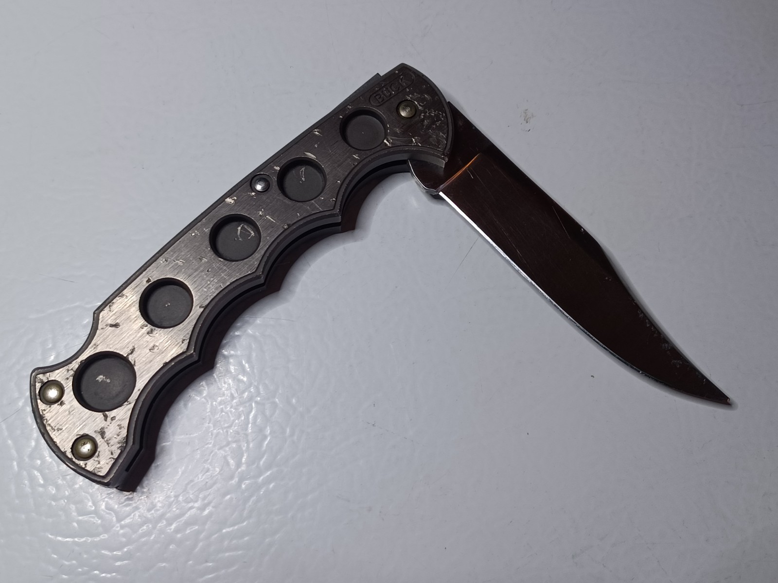 Vintage Buck Titanium 560X Knife There Are Heavy Dings See Pics Locks Great