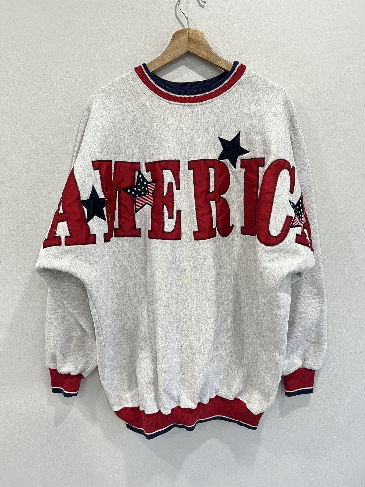Vintage America Spellout Big Sleeve Logo sweater usa legend