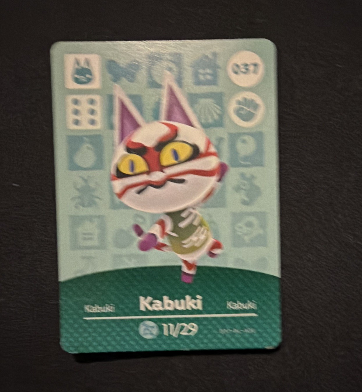 Nintendo Animal Crossing amiibo Non-Sport Trading Card #037 Kabuki