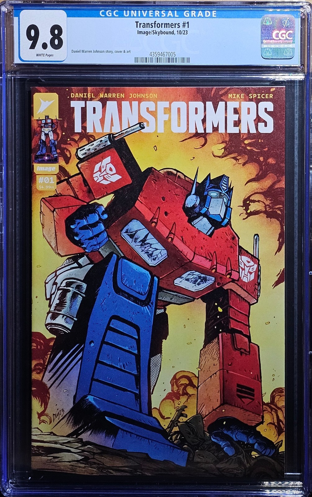 TRANSFORMERS #1 CGC NM/MT 9.8 2023 IMAGE COMICS DANIEL WARREN JOHNSON MAIN COVER