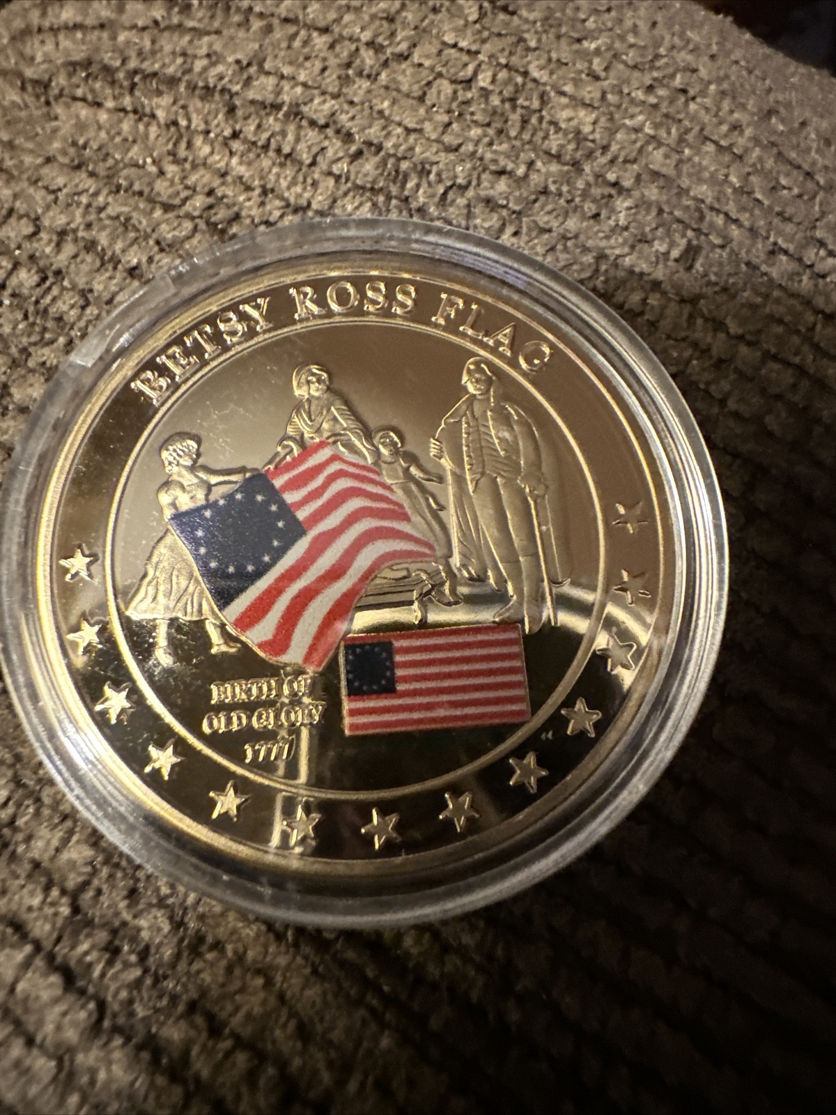 Love This Gold Plated  “Betsy Ross Flag” Collectible Coin