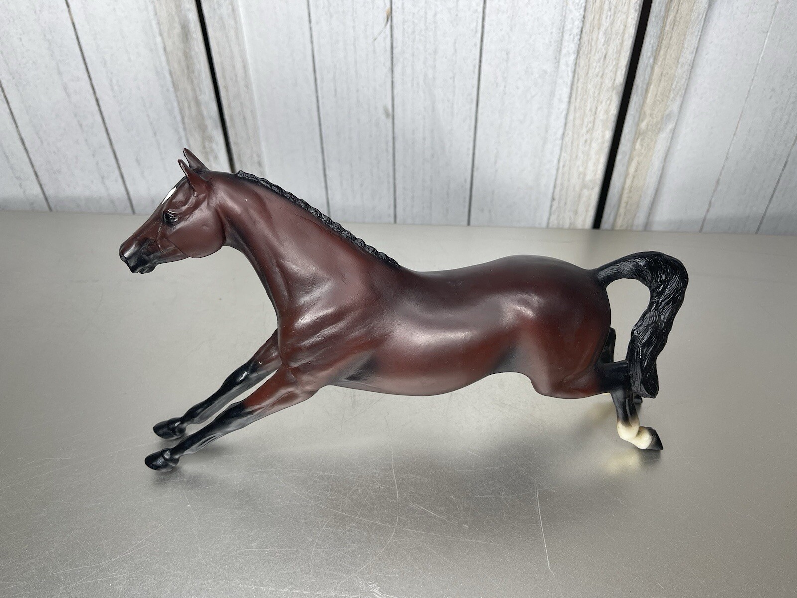 VTG PETER STONE Jumping Horse Brown Black Painted Mane 1997 Chess Brand