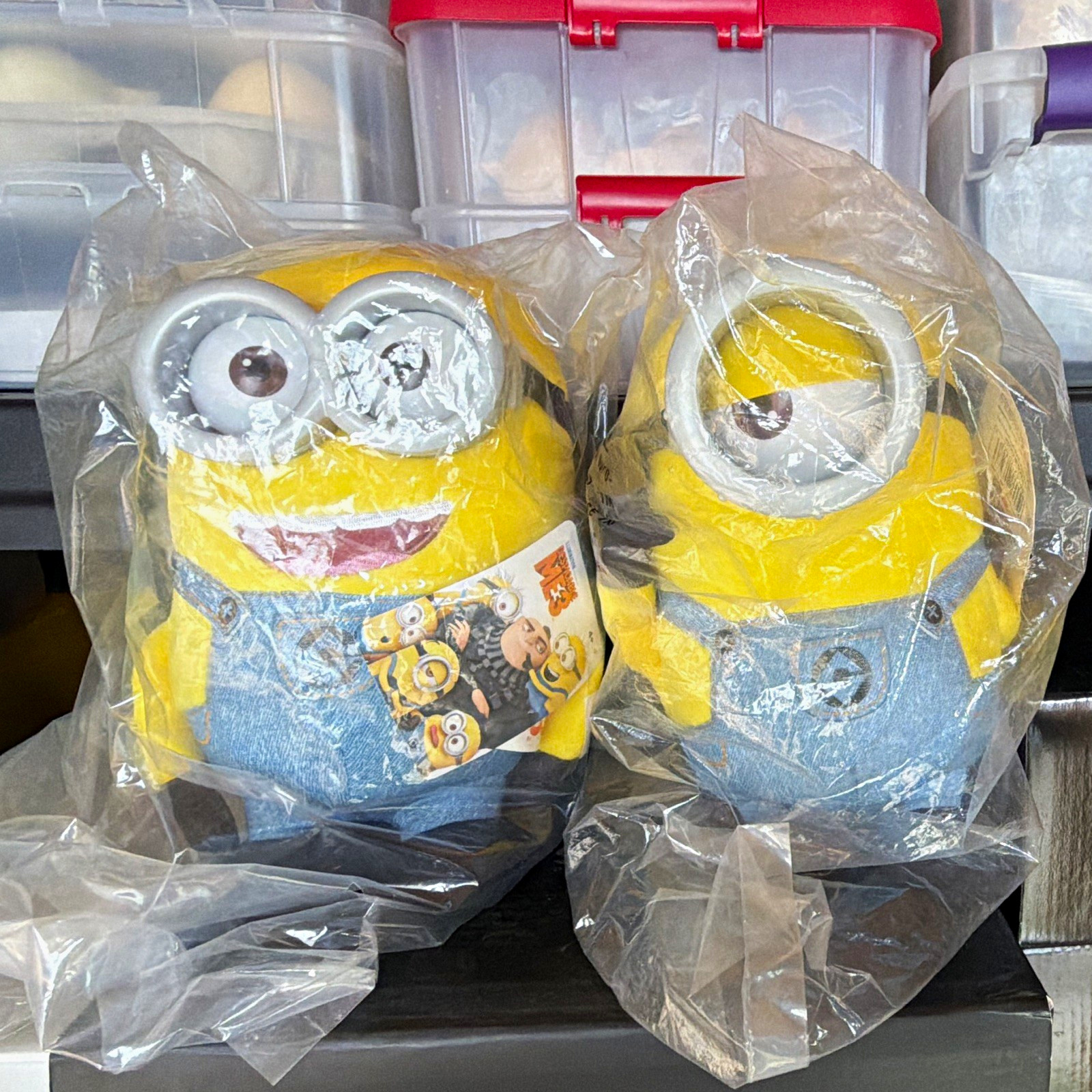 Despicable Me 3 Minion Plush Stuffed Toy Lot of 2, Yellow/Blue, Bagged