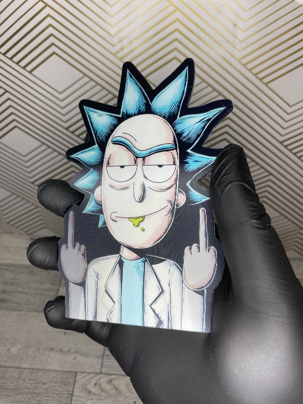 Rick and Morty Rick Sanchez 3D Lenticular Motion Car Sticker Decal Peeker