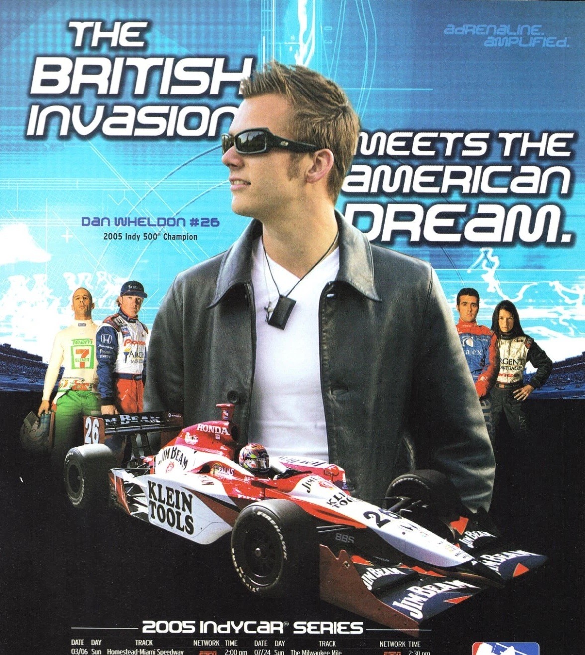2005 IndyCar Series Schedule Dan Wheldon Original VTG Print Ad 21x28cm MAX 93