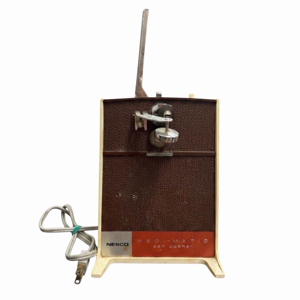 Vintage Nesco Redi-Matic Electric Can Opener Mid Century Brown White MCM