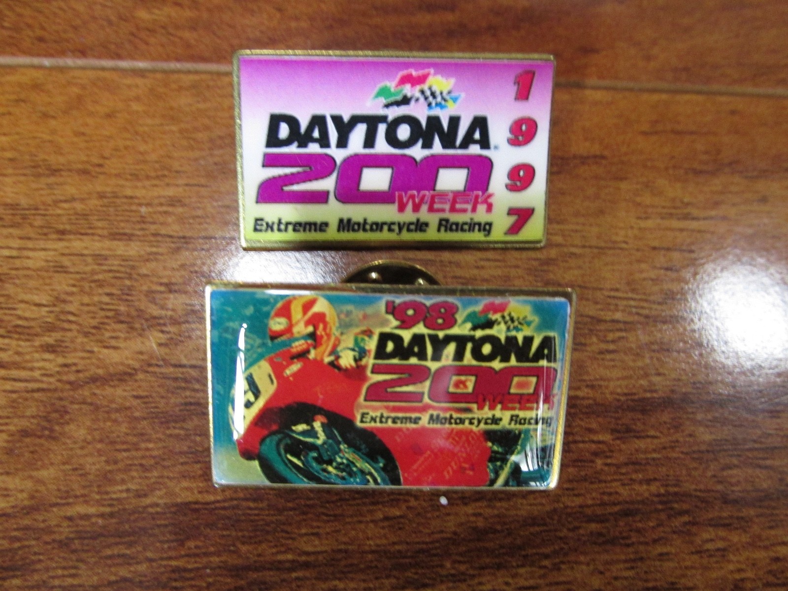 L.E. 1997 and 1998 DAYTONA 200 WEEK PINS EXTREME MOTORCYCLE RACING