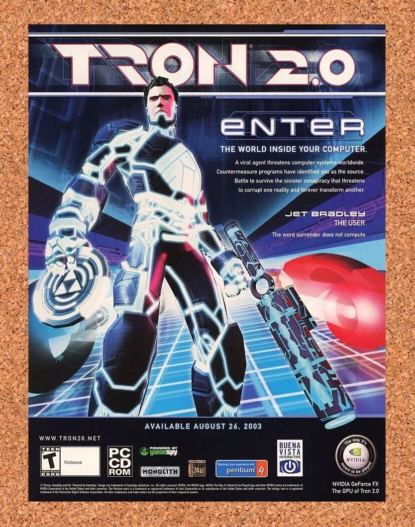 2003 Tron 2.0 PC Original Advertisement / Retro Promo v3