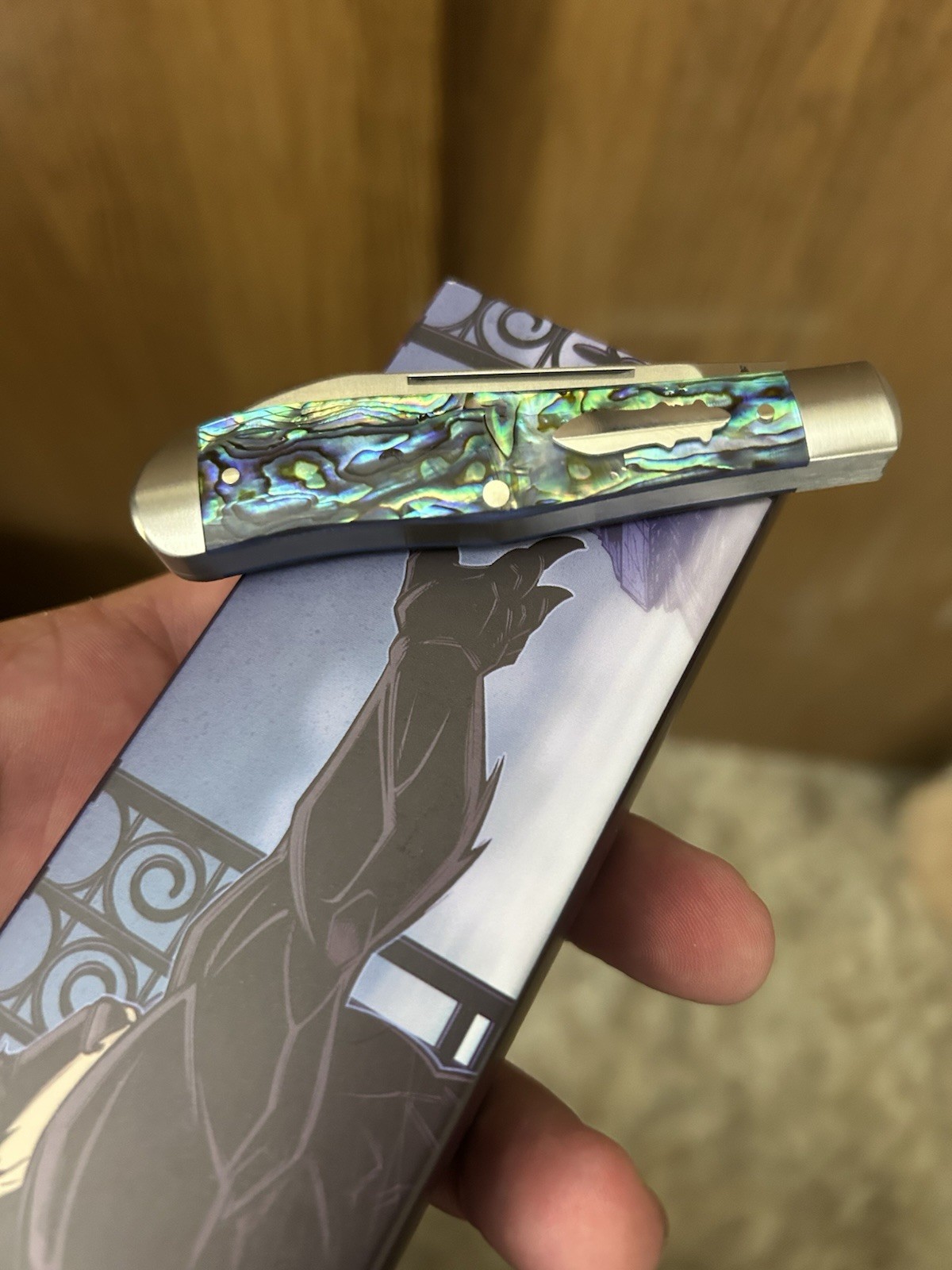 🔥 Super Rare Jack Wolf Abalone Eureka Slipjoint Pocket Knife New In Box See Pic