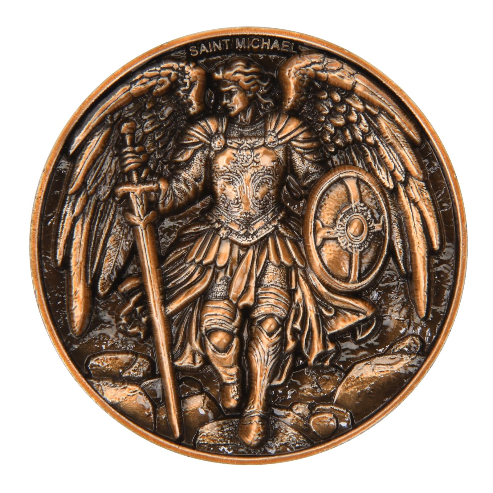 Saint Michael Archangel Protection Coin – 1.57-Inch 1.57 Inches, 1 Pc 