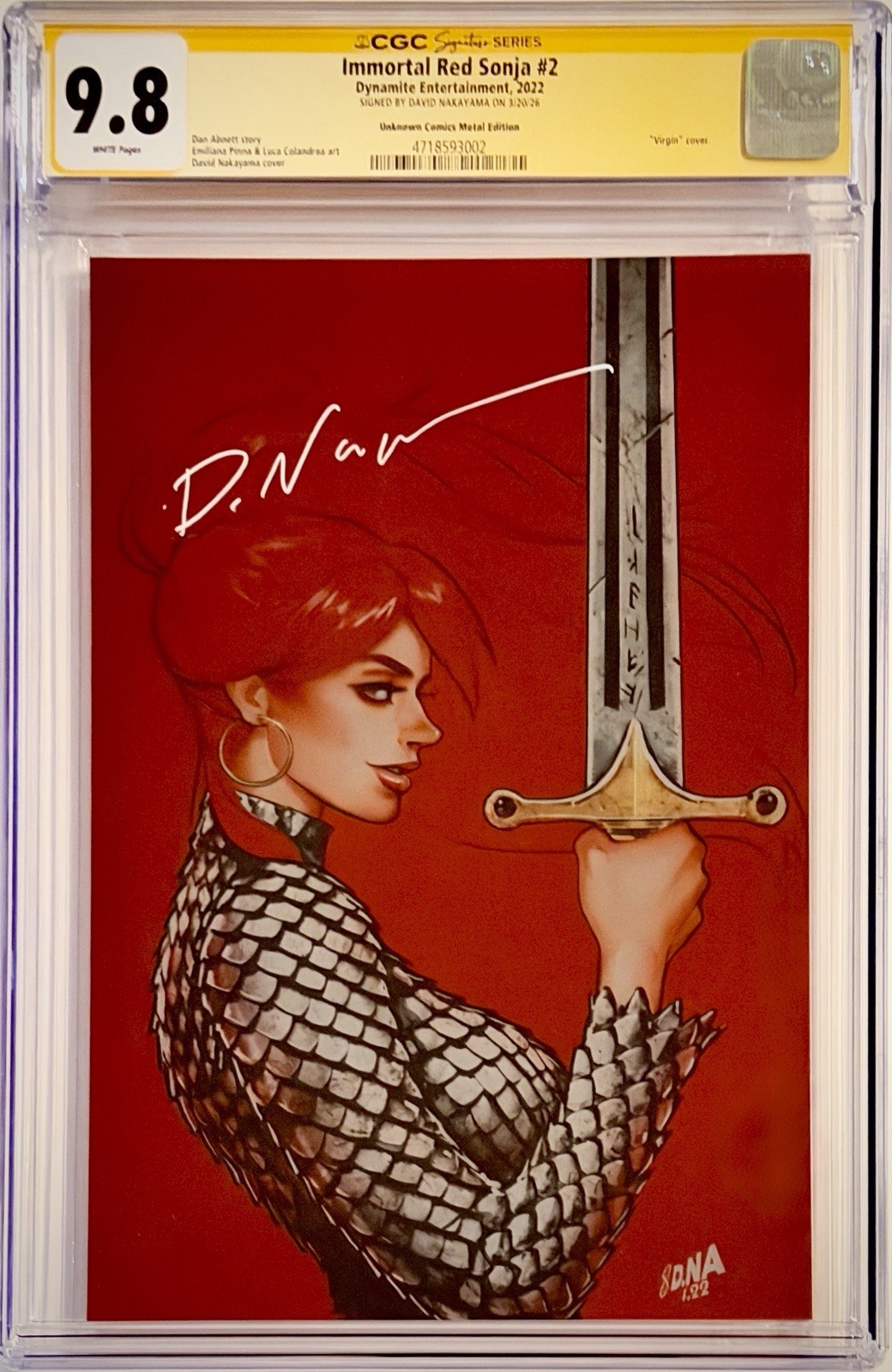 Immortal Red Sonja 2 - CGC SS 9.8 Signed by David Nakayama - METAL Ltd Exclusive