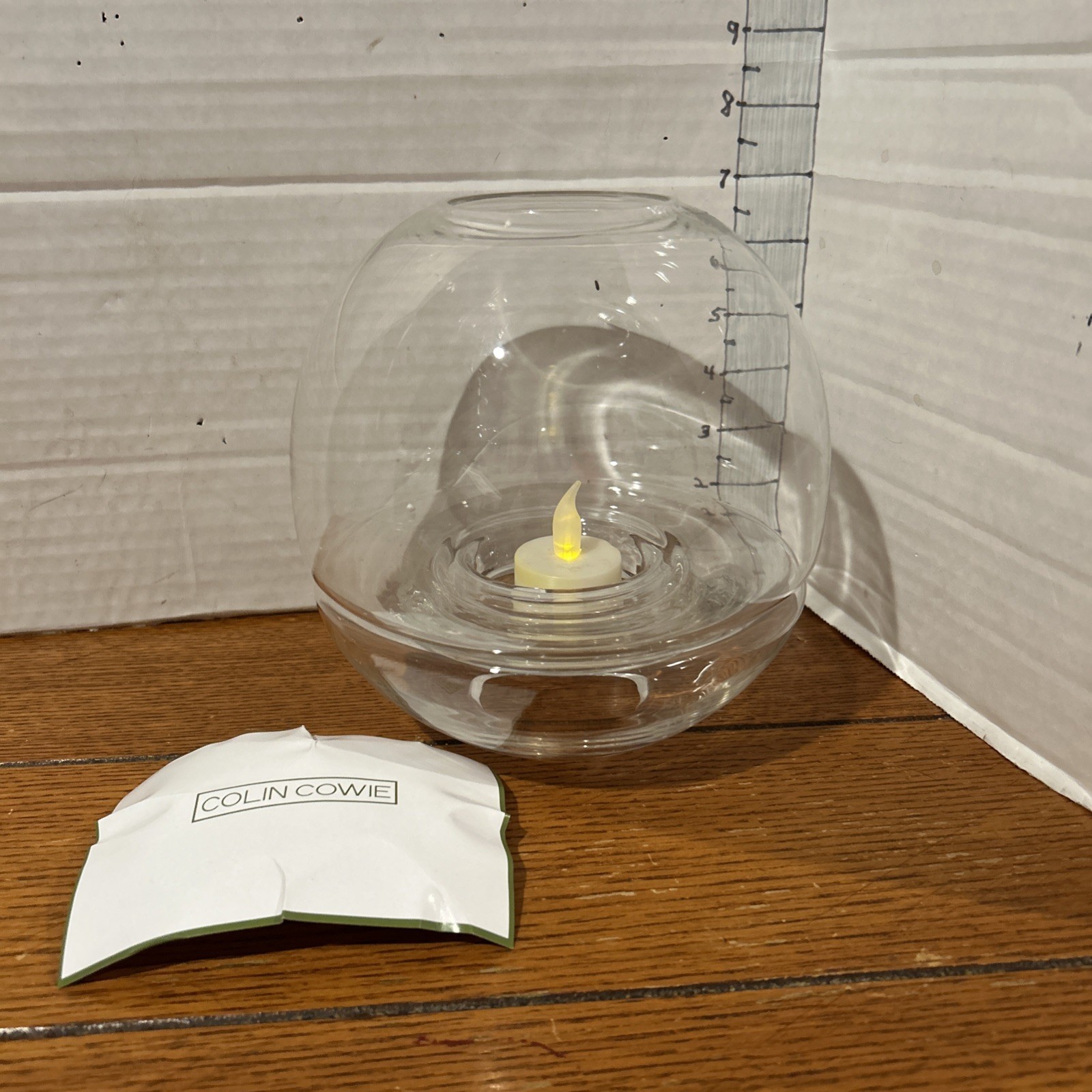 Colin Cowie Clear 2pc. Candle Holder NEW