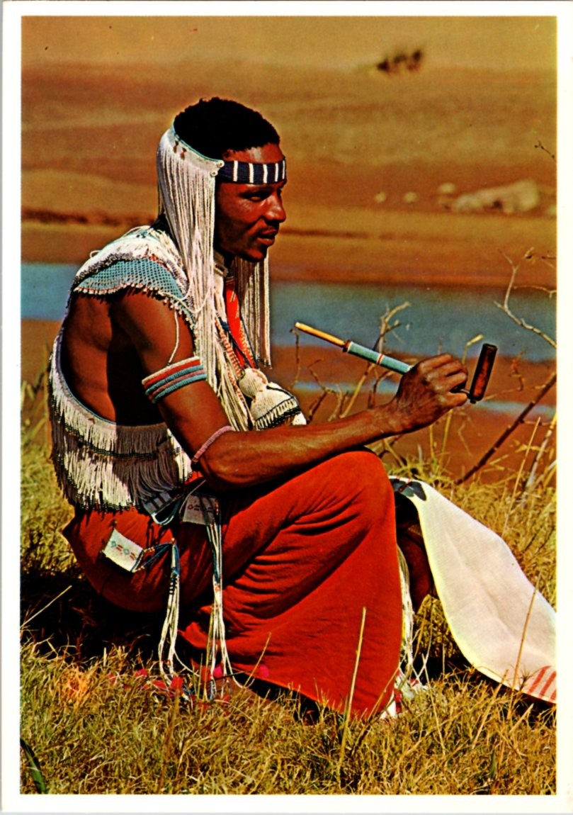 Mthatha South Africa postcard XHOSA MAN TRIBAL FINERY BEADS & GARB 9/12 BR5655
