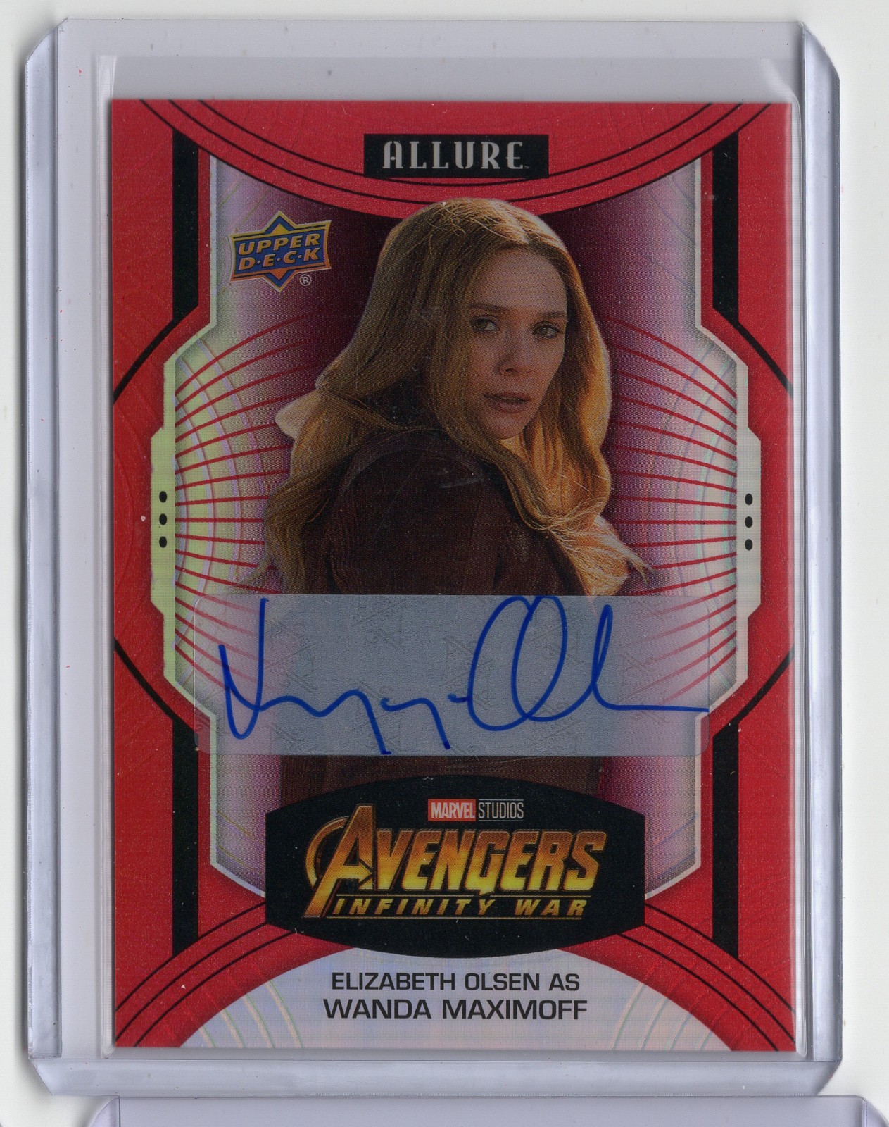 2022 Marvel Allure Red Rainbow Autograph Elizabeth Olsen Wanda Maximoff 128 Auto