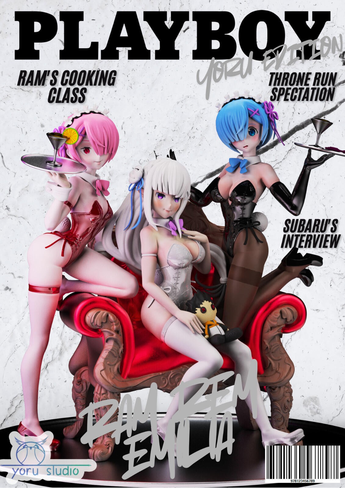 Ram, Rem & Emilia | Bunny Suit Girls | Re:Zero | UNPAINTED  Sculpture |  |  1:8