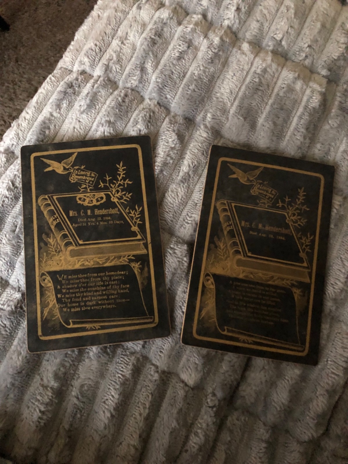 Antique Victorian Memorial Cards