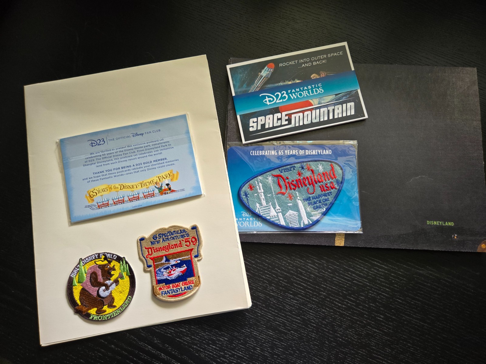 Disney D23 Collectible Items Package - Concept Art Portfolio, Postcards, Patches