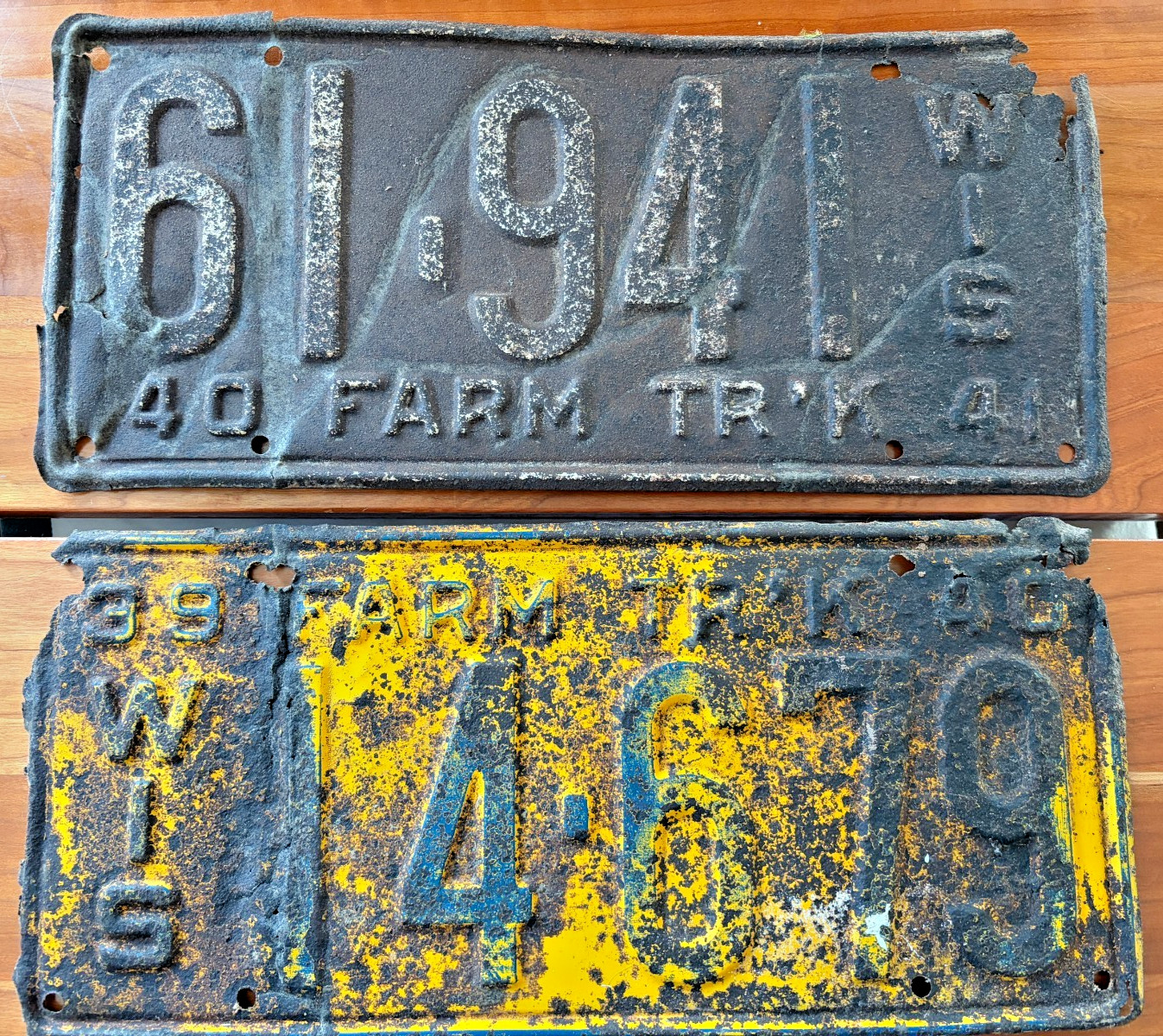 1939 Vintage Wisconsin TRUCK  License Plates