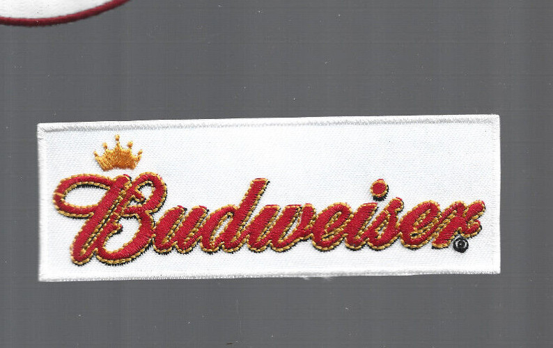 NEW 1 3/4 x 4.5 inch Budweiser Bar Beer IRON ON PATCH 