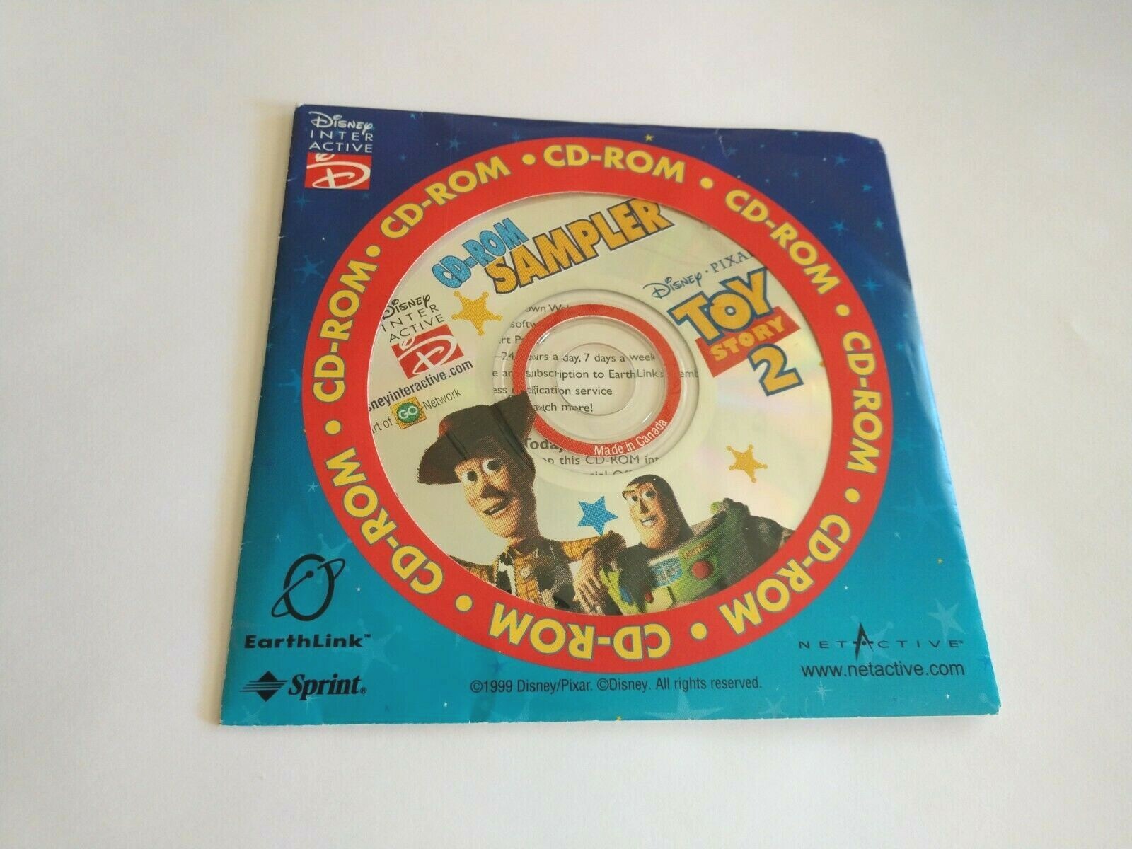 Disney Pixar Toy Story 2 PC CD-ROM Sampler Demo Promo 1999 prototype design disc