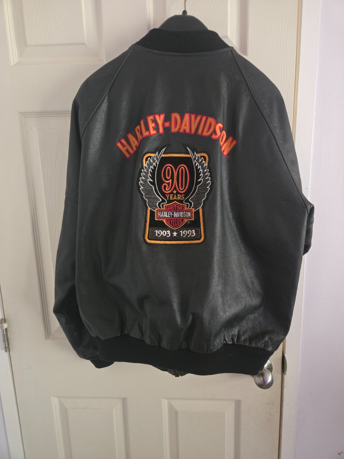 Original Harley Davidson 90th Anniversary Leather Jacket ~ Original Owner ~ Exc.
