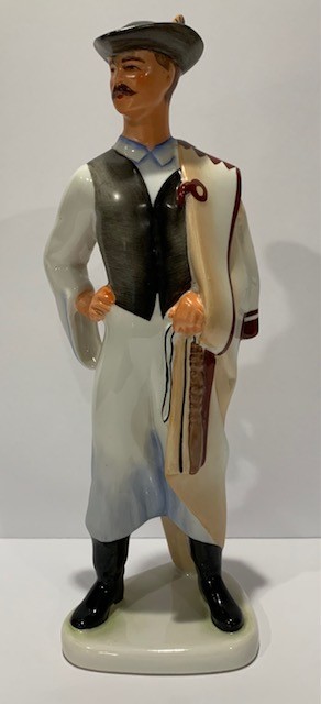 Vintage Aquincum Budapest Hand Painted Hungarian Figurine Csikos 10.5