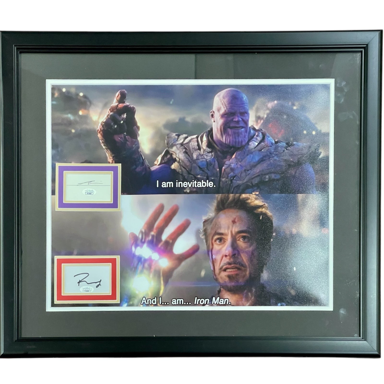 Robert Downey Jr And Josh Brolin Autographed Avengers Endgame Snap Deluxe Framed