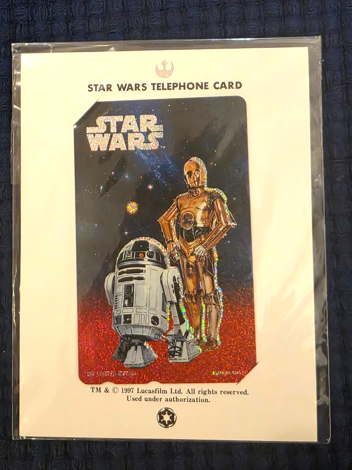 RARE NEW 1997 Star Wars Foil Telephone Card Japan Not Used, Original Packaging