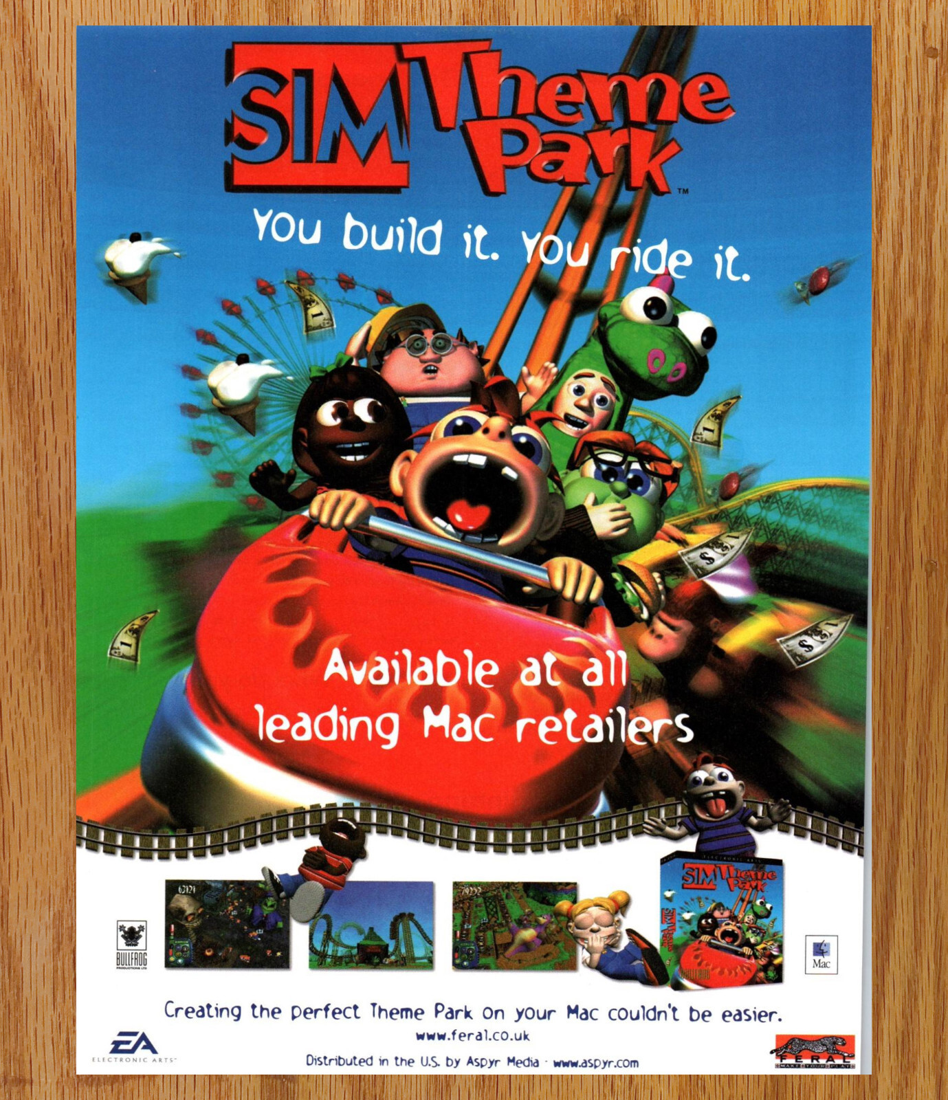 SIM Theme Park EA Build It Ride It - Video Game Print Ads Poster Promo Art 2000