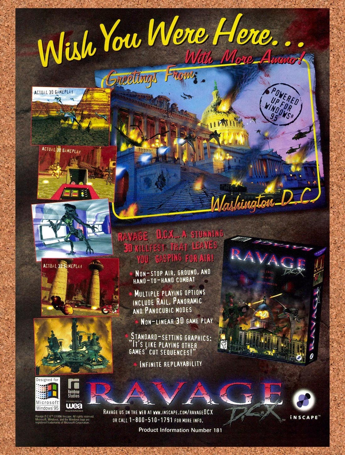 1996 Ravage DCX PC Original Advertisement / Retro Promo v1