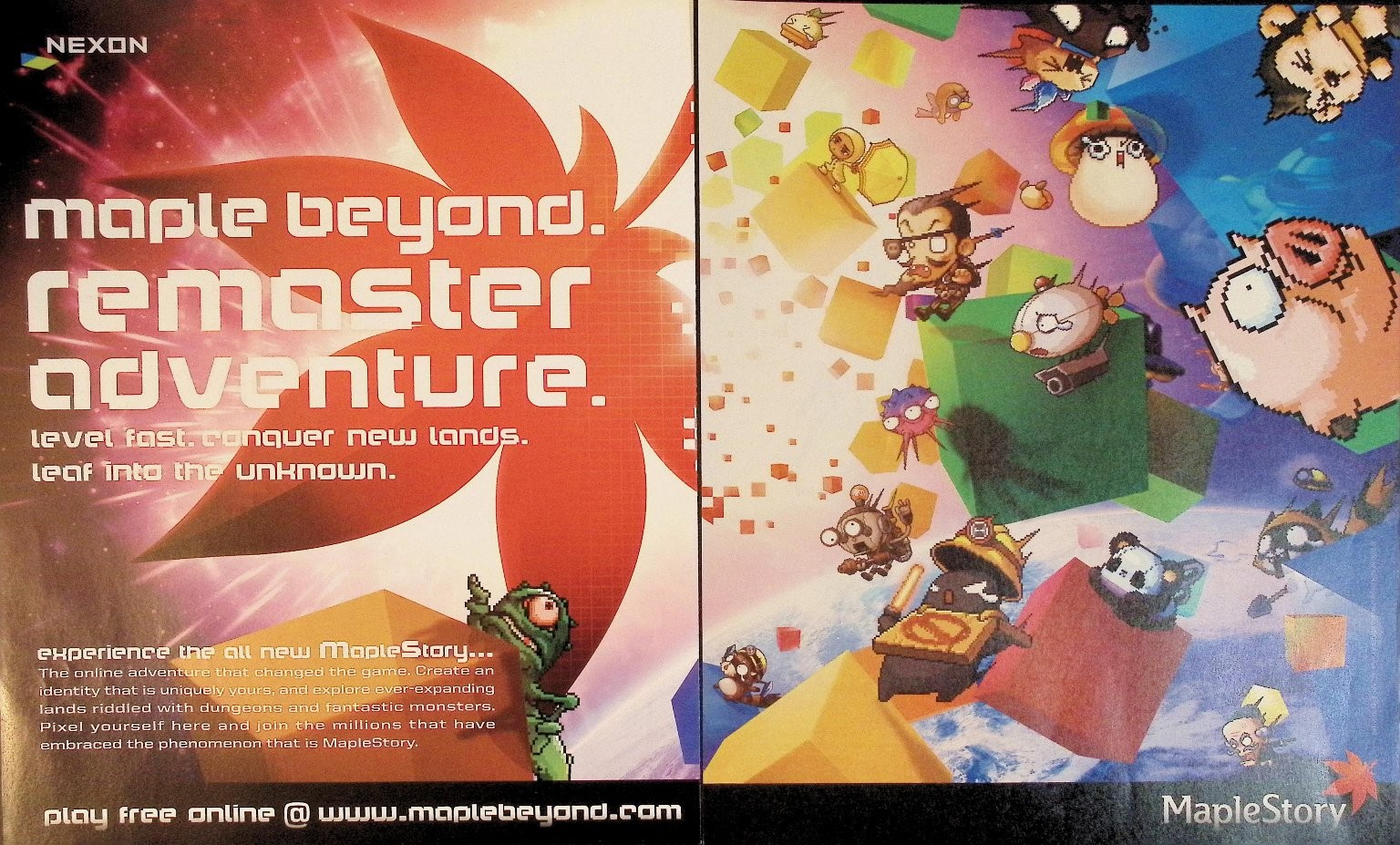 Nexon MapleStory 2pg Print Ad Maple Beyond Remaster Adventure 2011