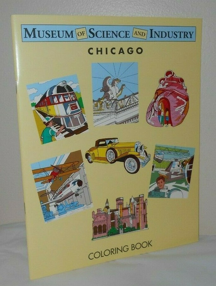 MUSEUM OF SCIENCE AND INDUSTRY Coloring Book Chicago 1998 Exhibits Unused NOS