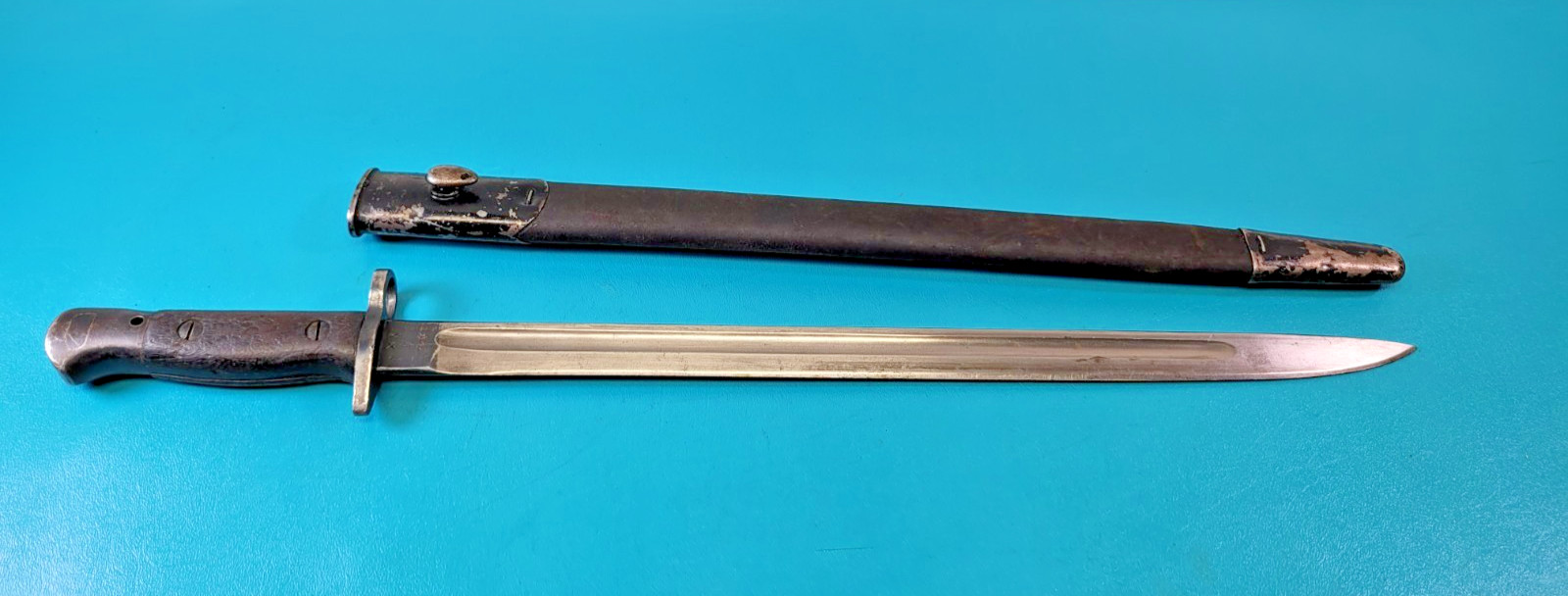 WWI Early Chapman JAC British Pattern 1907 Bayonet + Scabbard Dec 1915 TR1606