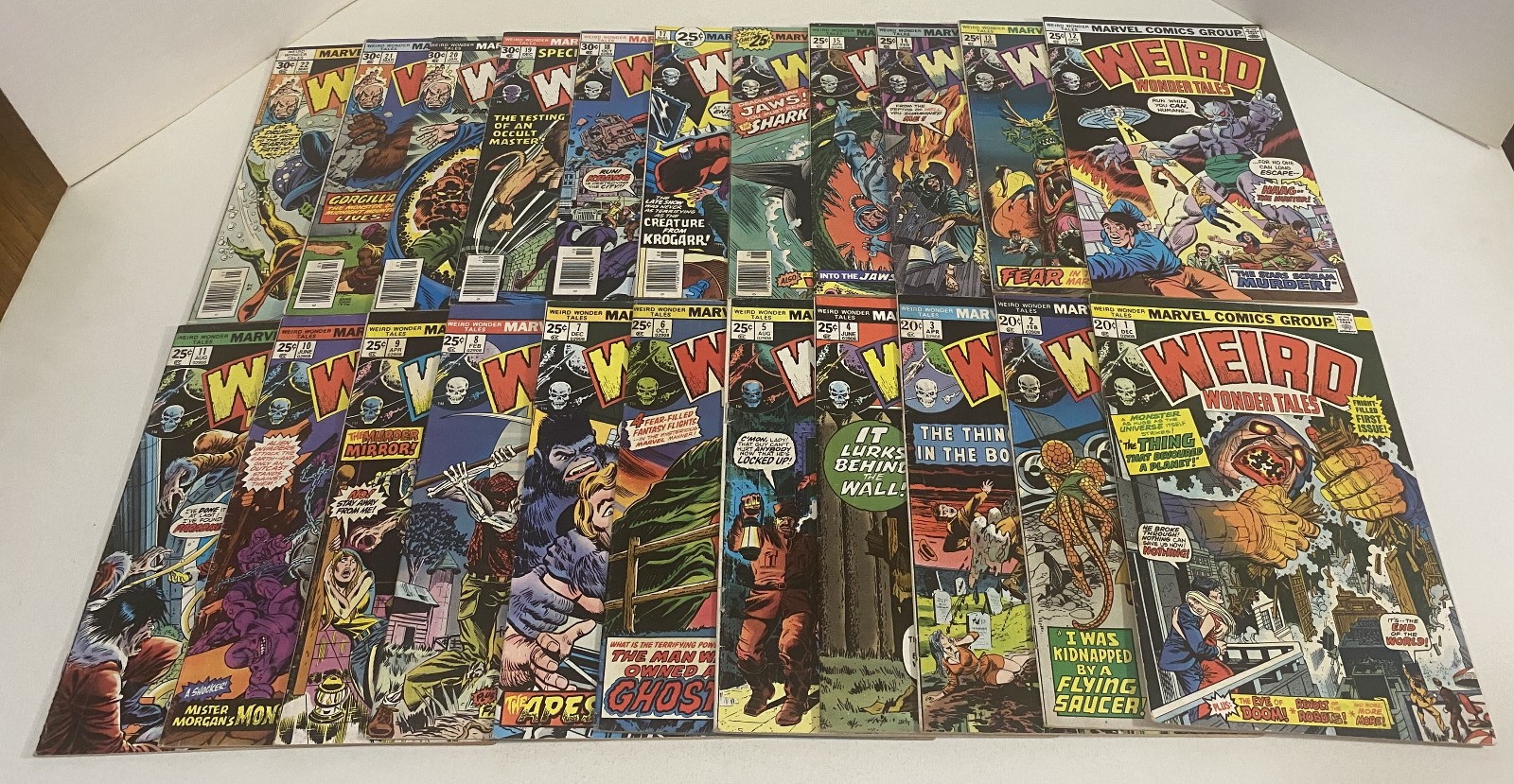 Weird Wonder Tales #1-22 Marvel Comics 1973 full run lot set 2 3 4 5 6 7 8 9 10+