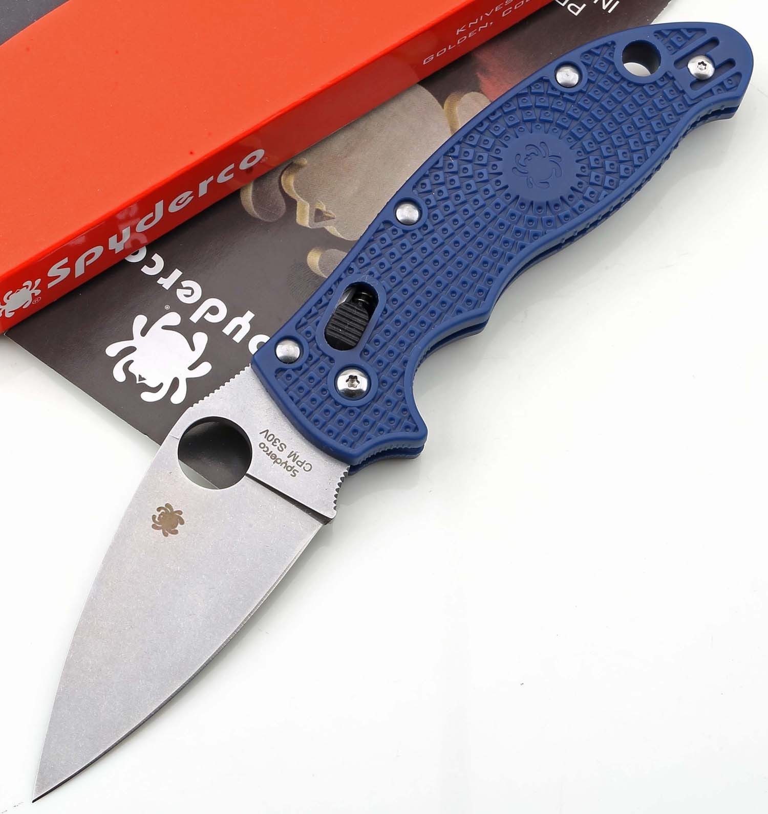 Blue Nylon Fiber Handle Axis Lock Light Weight Camping Pocket Tactical Knife 101
